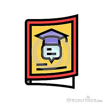 academic journal college teacher color icon vector illustration Cartoon Illustration