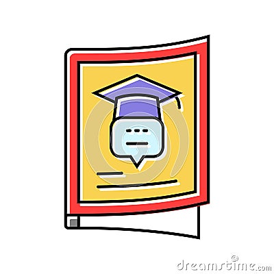 academic journal college teacher color icon vector illustration Vector Illustration