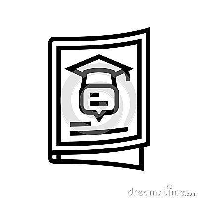 academic journal college teacher line icon vector illustration Cartoon Illustration