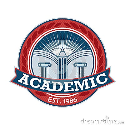 Academic logo design Vector Illustration