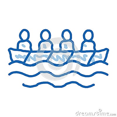 Academic Rowing Canoeing doodle icon hand drawn illustration Vector Illustration