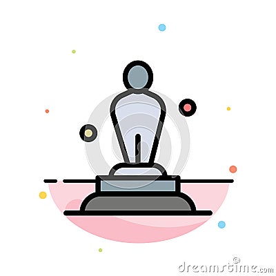 Academy, Award, Oscar, Statue, Trophy Abstract Flat Color Icon Template Vector Illustration