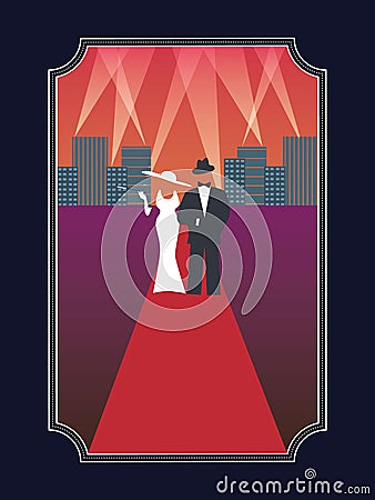 Academy awards hollywood poster with stylish Vector Illustration