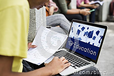 Academy Certification Curriculum School Icon Stock Photo