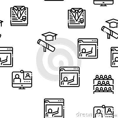 Academy Educational Seamless Pattern Vector Vector Illustration