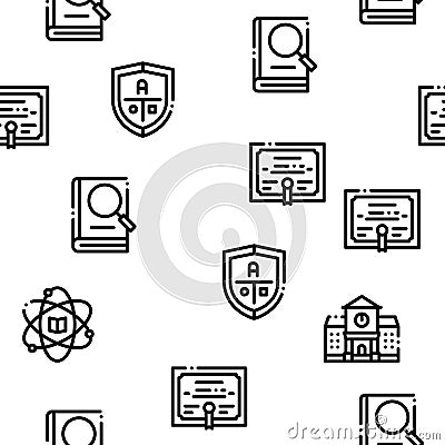 Academy Educational Seamless Pattern Vector Vector Illustration