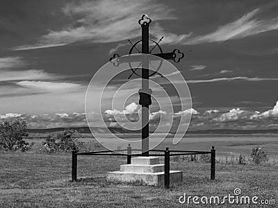 Acadian Deportation Cross near Grand Pre, Nova Scotia Stock Photo