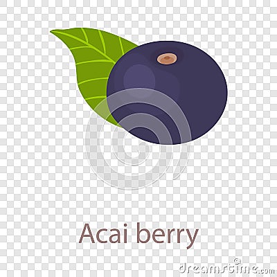 Acai berry icon, isometric 3d style Vector Illustration