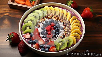 Acai bowl adorned with vibrant toppings Stock Photo