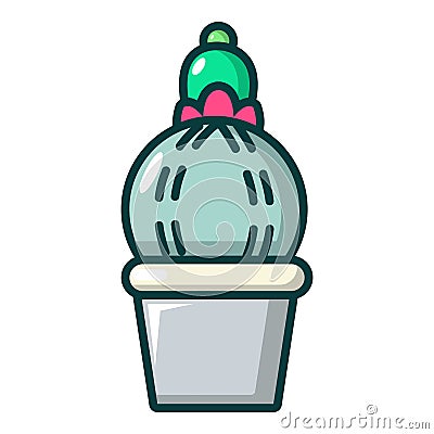 Acanthocalycium cactus icon, cartoon style Vector Illustration