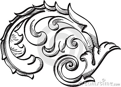 Acanthus scroll Vector Illustration