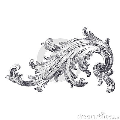 Acanthus Scroll Vector Illustration