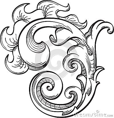 Acanthus swirll Vector Illustration