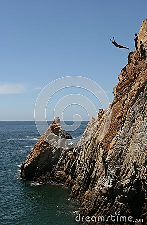 Acapulco cliff diver Stock Photo