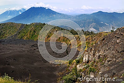 Acatenango Volcano from Pacaya Stock Photo