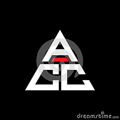 ACC triangle letter logo design with triangle shape. ACC triangle logo design monogram. ACC triangle vector logo template with red Vector Illustration