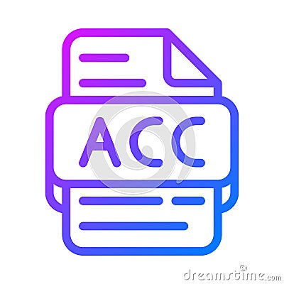 Accdb document file type icons. Modern Database Gradient Icon. vector illustration Vector Illustration