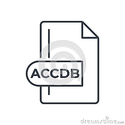 ACCDB File Format Icon. ACCDB extension line icon Vector Illustration