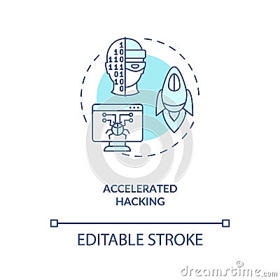 Accelerated hacking concept icon Vector Illustration