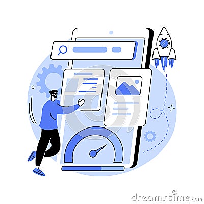 Accelerated mobile pages abstract concept vector illustration. Vector Illustration