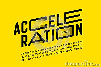 Acceleration style font Vector Illustration