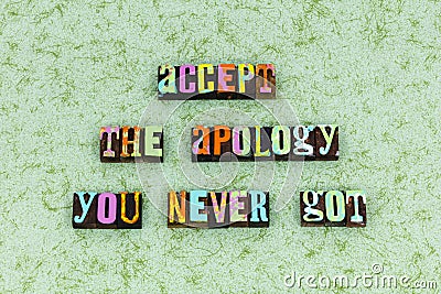 Accept apology sorry help forget forgive apologize forgiveness Stock Photo