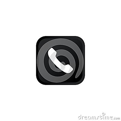 Accept call icon modern button for web or appstore design black symbol isolated on white background. Vector EPS 10 Vector Illustration
