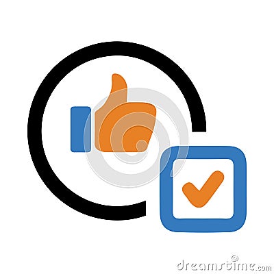 Accept, like, thumbs, thik, check, accept thumbs icon Vector Illustration