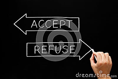 Accept Or Refuse Arrows Concept Stock Photo