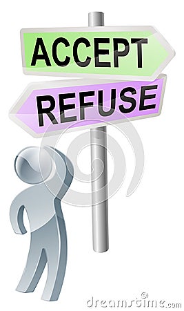 Accept or refuse decision Vector Illustration