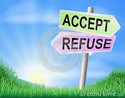 Accept or refuse sign concept Vector Illustration