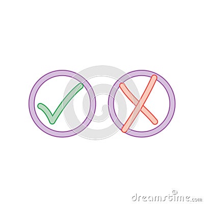 Neon Check Marks Vector Illustration