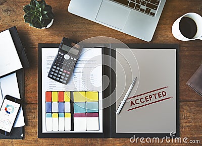 Accepted Approve Authorised Certified Decision Concept Stock Photo