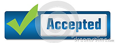 Accepted Button Style With Symbol Stock Photo