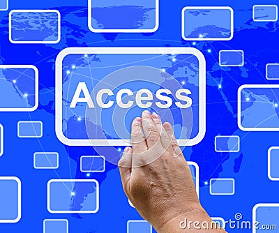 Access Button Over Map Showing Permission And Security Stock Photo