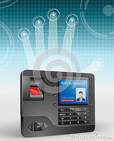 Access control - fingerprint scanner 3 Vector Illustration