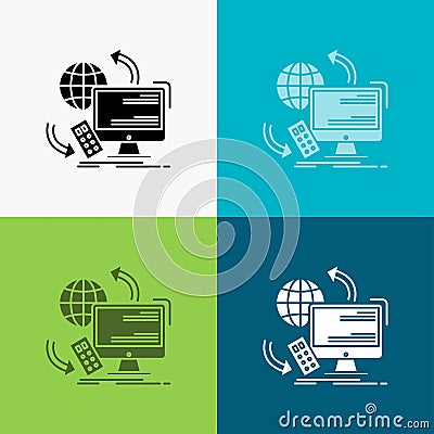 Access, control, monitoring, remote, security Icon Over Various Background. glyph style design, designed for web and app. Eps 10 Vector Illustration