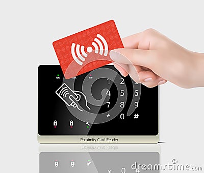 Access control - Proximity card and reader Stock Photo