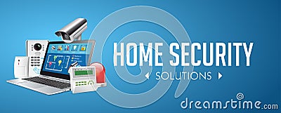 Access control system - Alarm zones - security system concept - website banner Vector Illustration