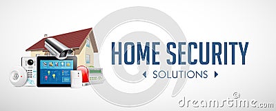 Access control system - Alarm zones - security system concept - website banner Vector Illustration
