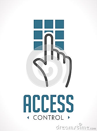 Access control technology - hand as key concept - icon sign Vector Illustration