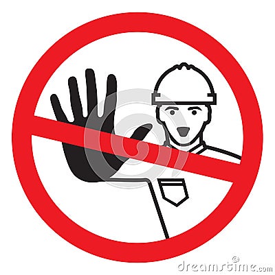 Access denied - construction worker Vector Illustration