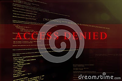 `Access denied` at computer system screen Stock Photo