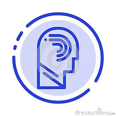 Access, Human, Manipulate, Mind, Switch Blue Dotted Line Line Icon Vector Illustration