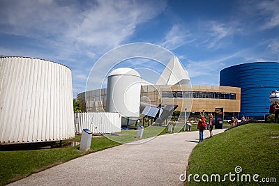 Access road to the stellarium at Space city CitÃ© de l`espace in Toulouse, France Editorial Stock Photo