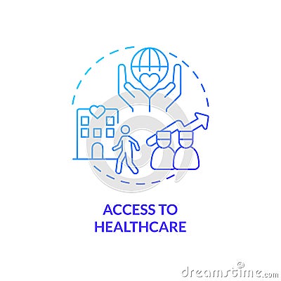 Access to healthcare blue gradient concept icon Vector Illustration