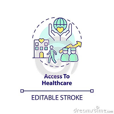 Access to healthcare concept icon Vector Illustration