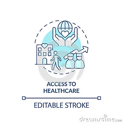 Access to healthcare turquoise concept icon Vector Illustration