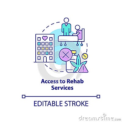 Access to rehab services concept icon Vector Illustration