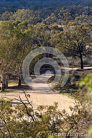 Access tracks to the River Murray near Holder Bend lookout at Waikerie in the river land South Australia on the 20th June 2020 Stock Photo